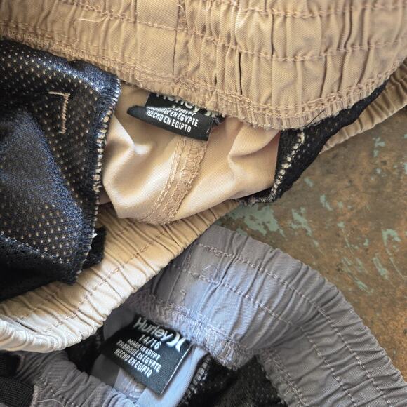 Hurley Boys Performance Jogger Lot of 2 Size 14/16 Khaki Gray Pants Active - Picture 9 of 10